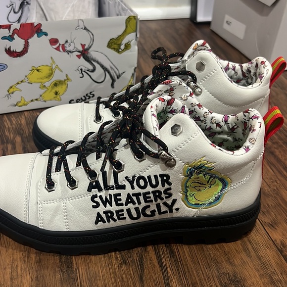 SKECHERS DR. SEUSS ALL YOUR SWEATERS ARE UGLY ROADIES BOOTS size 8 used once - Picture 7 of 15